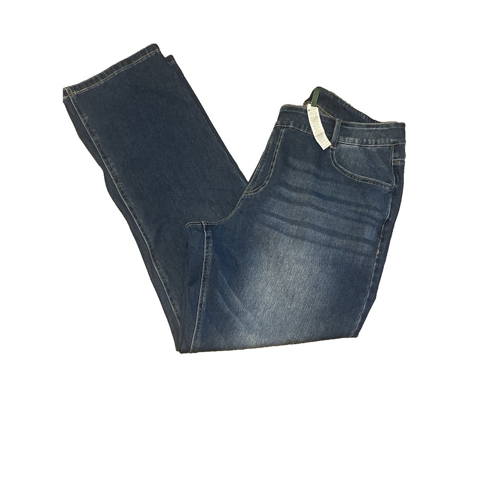 Halara Flex Wide Leg Jeans 1X Pull On Stretch Denim High Rise - Picture 3 of 6